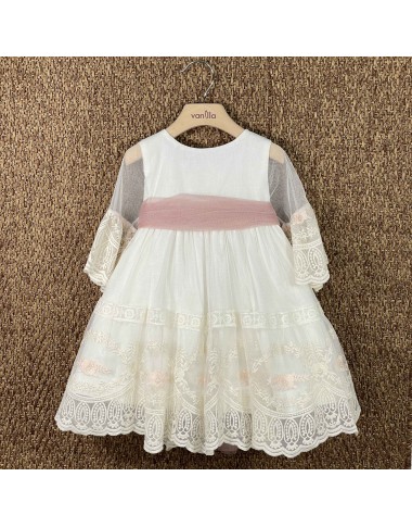 Abito in Tulle ricamato Bimba 2/8 anni