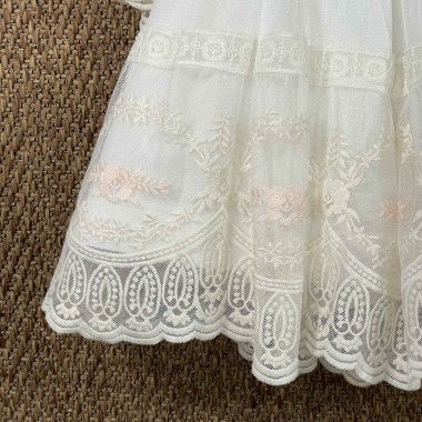 Abito in Tulle ricamato Bimba 2/8 anni