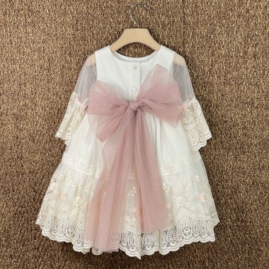 Abito in Tulle ricamato Bimba 2/8 anni
