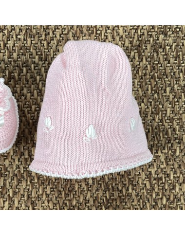 Completo cuffia e babbucce ricamate Cappello e Babbucce