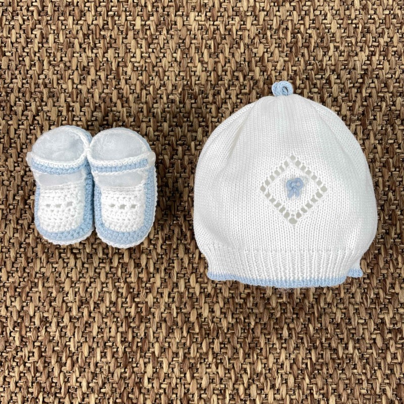 Completo cappello e babbucce ricamate Cappello e Babbucce