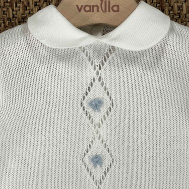 Tutina ricamata a mano filo di cotone Set Nascita e Uscita Clinica