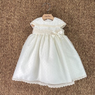 Abito battesimale pois Neonata 0/36