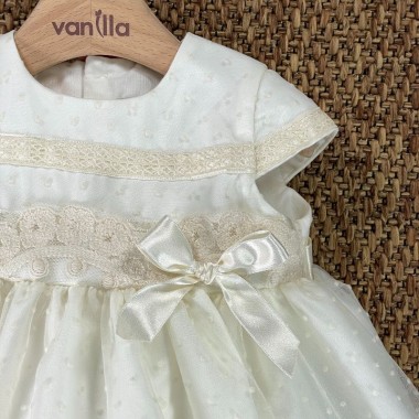 Abito battesimale pois Neonata 0/36