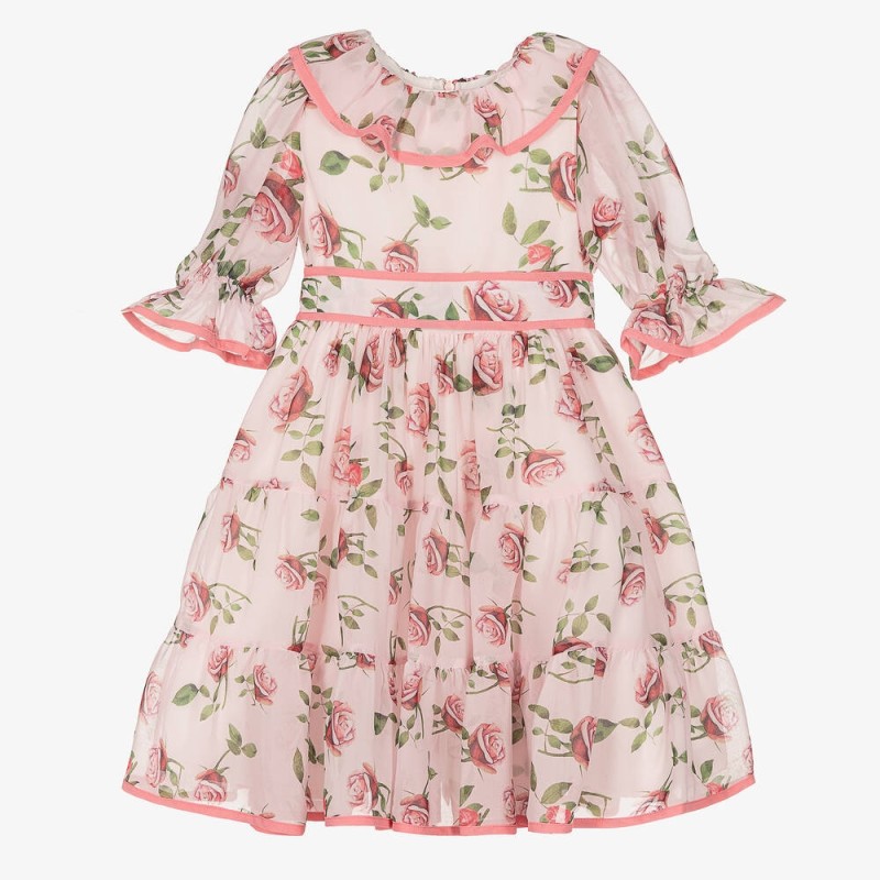 Abito chiffon fiori Bimba 2/8 anni