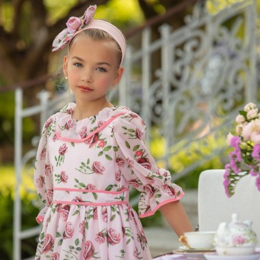 Abito chiffon fiori Bimba 2/8 anni