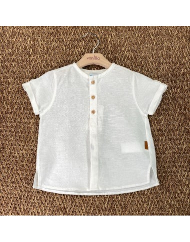 Camicia manica corta in lino Bimbo 2/8 anni