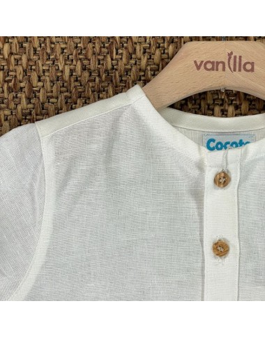 Camicia manica corta in lino Bimbo 2/8 anni