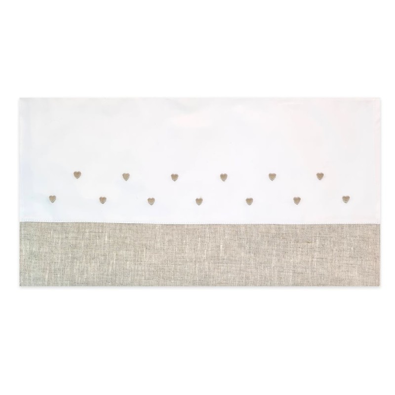 Set lenzuola ricamo mini cuori passeggino Coperta e Lenzuola