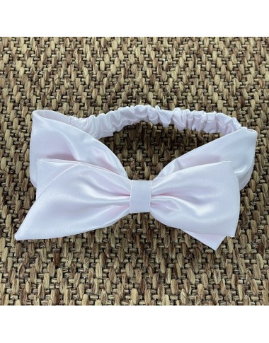 Dazzle Girls Thin Rope Bow Headband - 2005H White/Gold