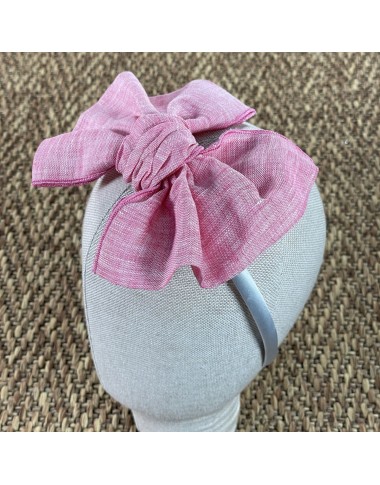 Cerchietto con fiocco in lino Cerchietti e Coroncine