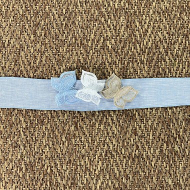 Cintura in lino con Farfalle Cinture e Bretelle