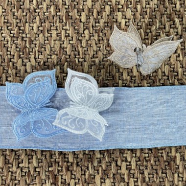 Cintura in lino con Farfalle Cinture e Bretelle