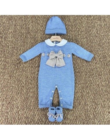 Completo nascita fiocco in lana Neonato 0/36