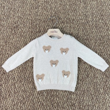 Maglioncino orsetti lana e cashmere Neonato 0/36