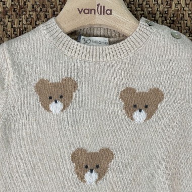 Maglioncino orsetti lana e cashmere Neonato 0/36