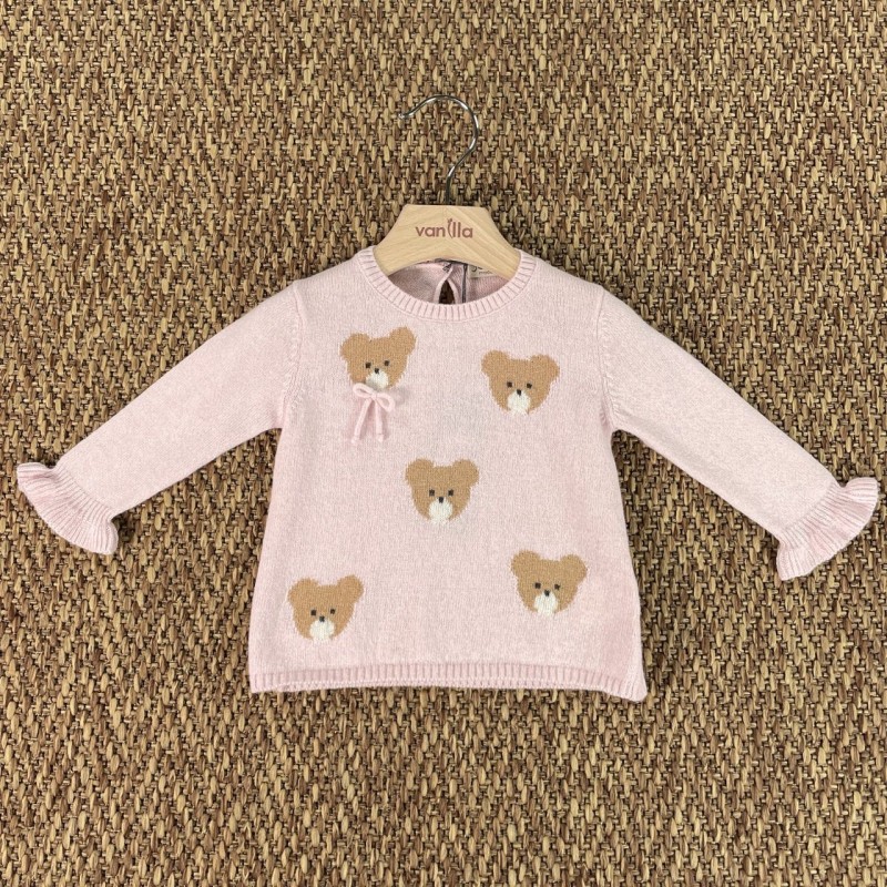 Wool and cashmere teddy bear sweater