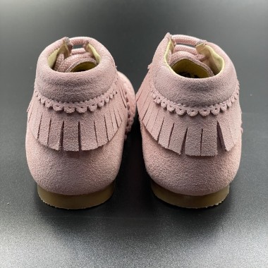 Stivaletto in camoscio con frange Scarpe