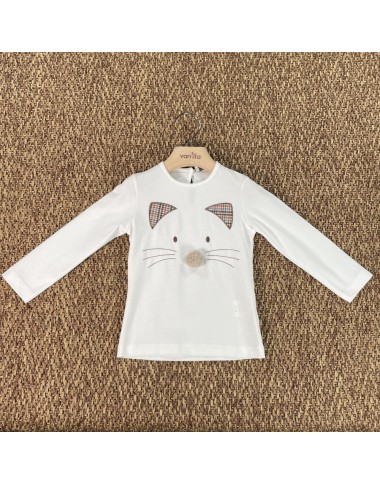 T-shirt manica lunga gattino Bimba 2/8 anni