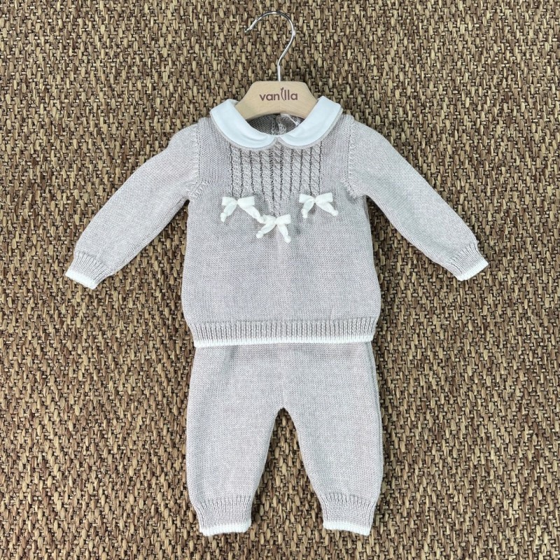 Completo Nascita trecce in Lana Neonata 0/36