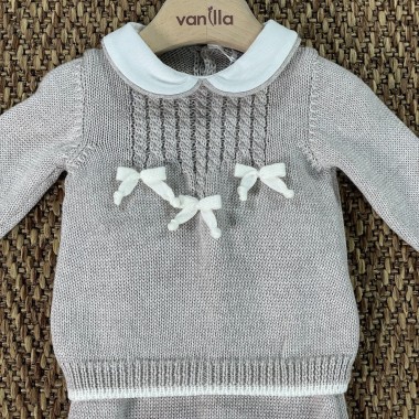 Completo Nascita trecce in Lana Neonata 0/36