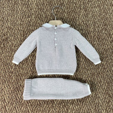 Completo Nascita trecce in Lana Neonata 0/36