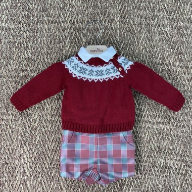 Maglia camicia e bermuda con bretelle Neonato 0/36