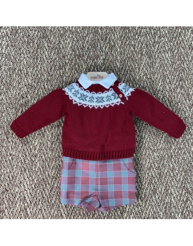 Maglia camicia e bermuda con bretelle Neonato 0/36