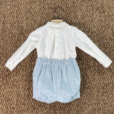 Completo camicia papillon e bermuda Battesimo