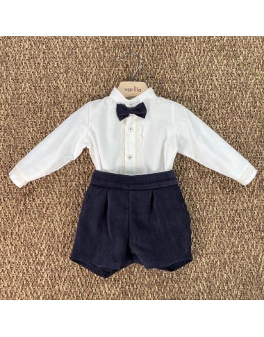 Completo camicia papillon e bermuda Neonato