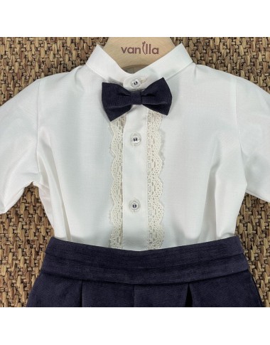 Completo camicia papillon e bermuda Neonato 0/36