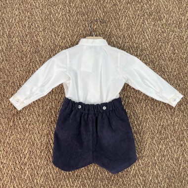 Completo camicia papillon e bermuda Neonato