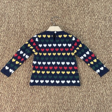 Maglia cuori lana e cashmere Bimba 2/8 anni