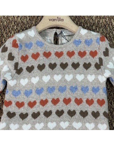 Maglia cuori lana e cashmere Bimba 2/8 anni