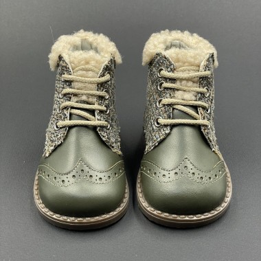 Stivaletto combinato tweed Scarpe