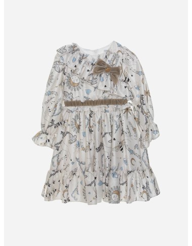 Abito in raso stampato Bimba 2/8 anni