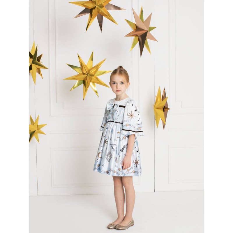 Abito in raso stampato Bimba 2/8 anni