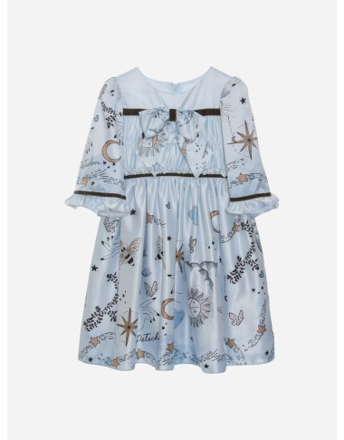 Abito in raso stampato Bimba 2/8 anni