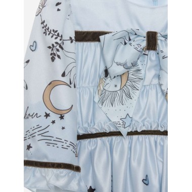 Abito in raso stampato Bimba 2/8 anni