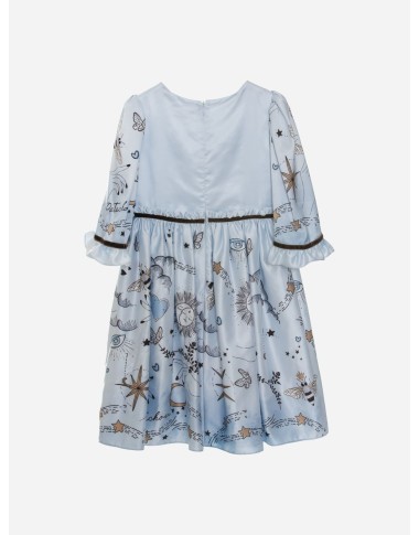 Abito in raso stampato Bimba 2/8 anni