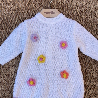 Tutina corta in lana "Fiori d'inverno" Tutine e Set Nascita