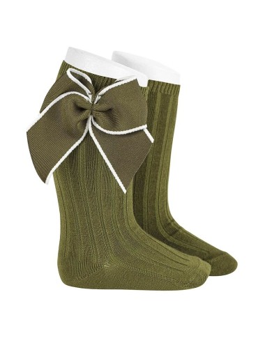 Calzino alto a coste con fiocco Accessori