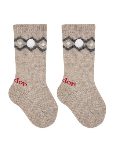 Calzino alto in lana con greca Calzini