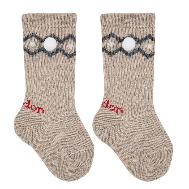 Calzino alto in lana con greca Calzini