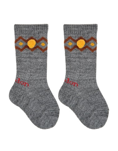 Calzino alto in lana con greca Accessori