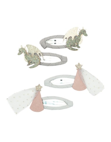 Set 4 mollette draghi e principesse Mollette e Fermagli
