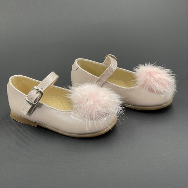 Scarpetta in vernice con pompon Scarpe