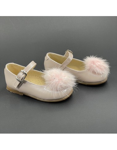 Scarpetta in vernice con pompon Scarpe
