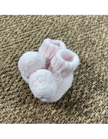 Wool pom pom booties