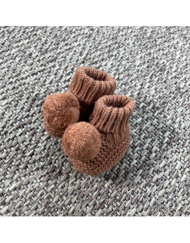 Wool pom pom booties